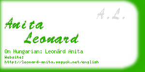 anita leonard business card